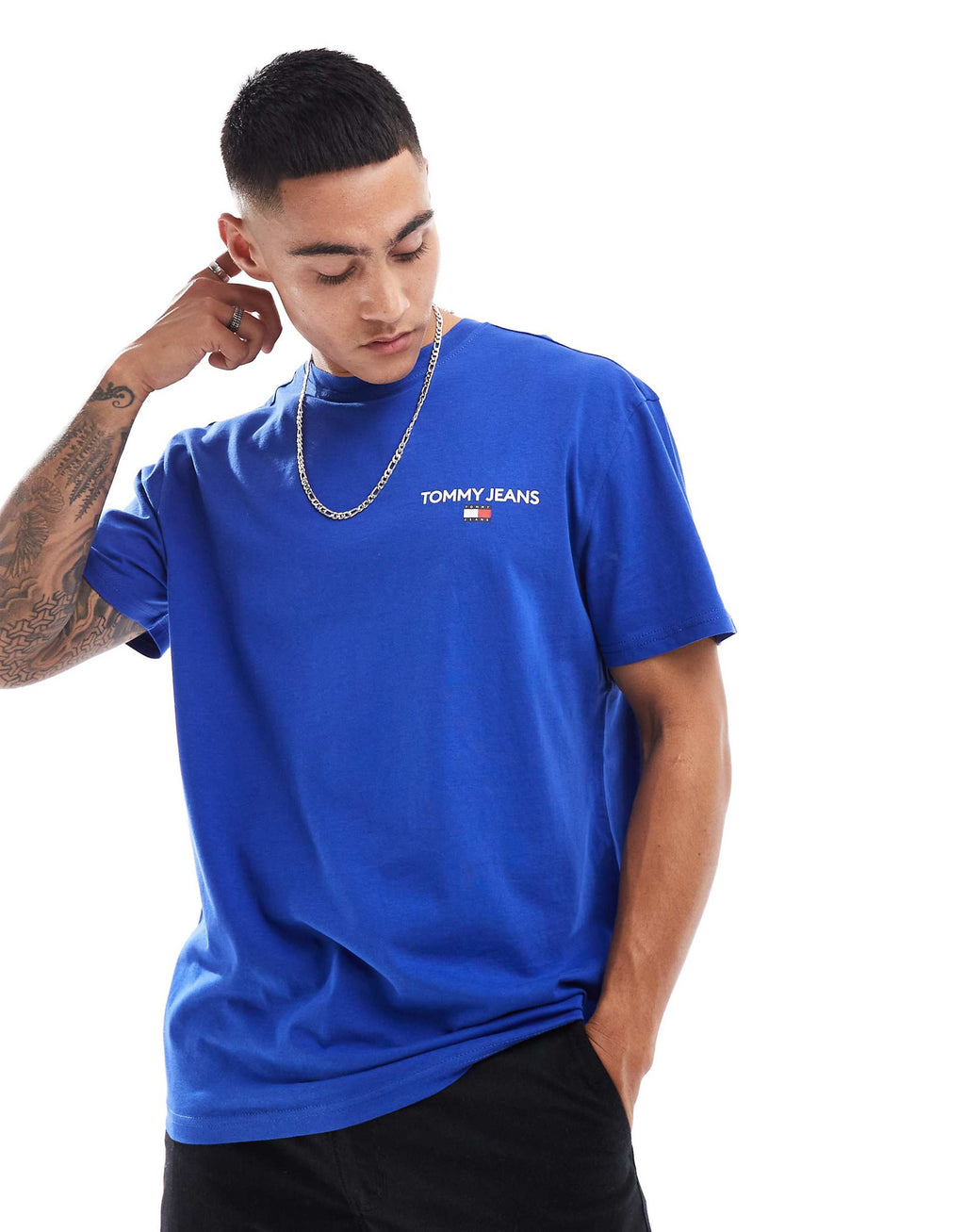 Tommy Jeans classic linear back print t-shirt in blue