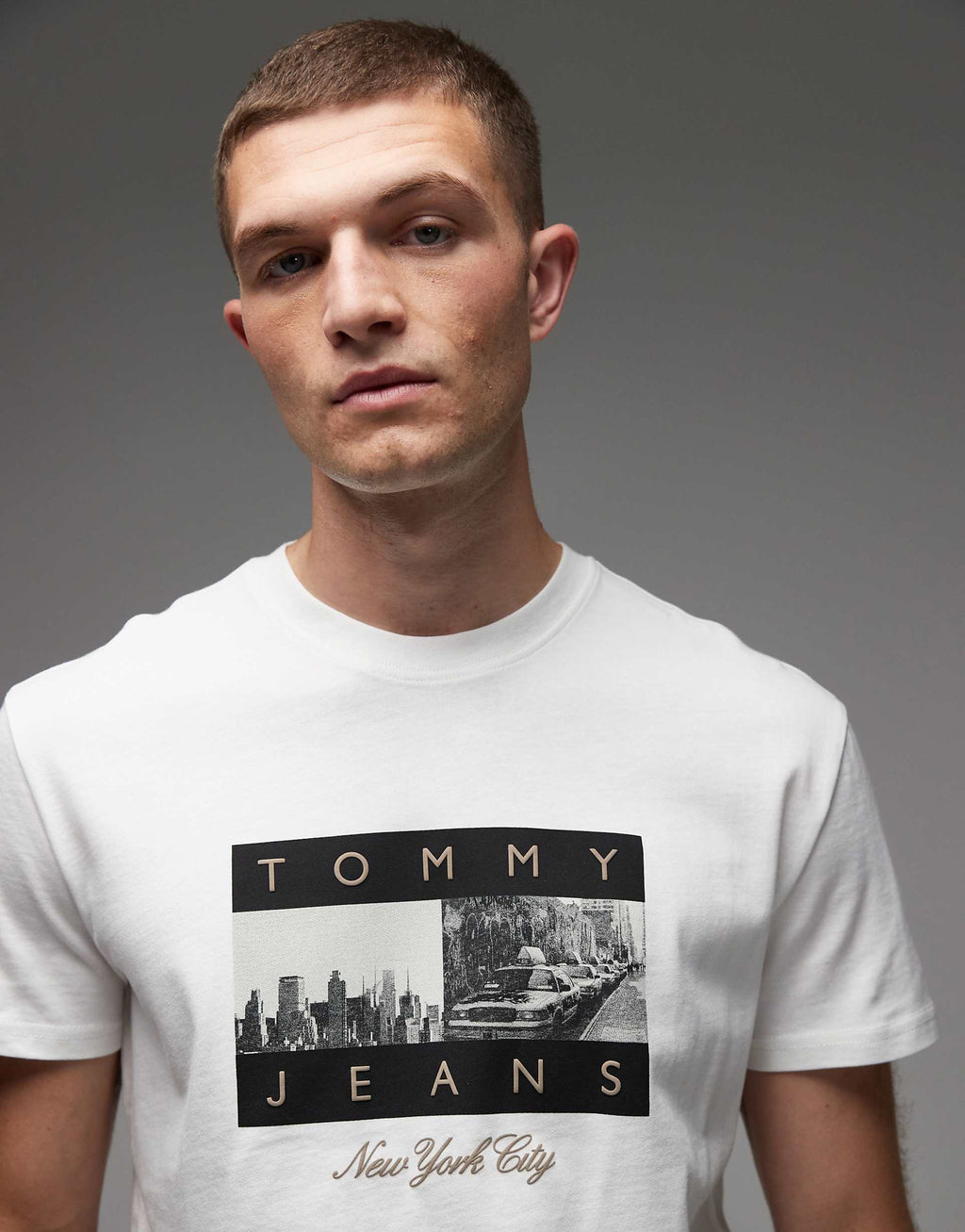 Tommy Jeans photo flag t-shirt in white