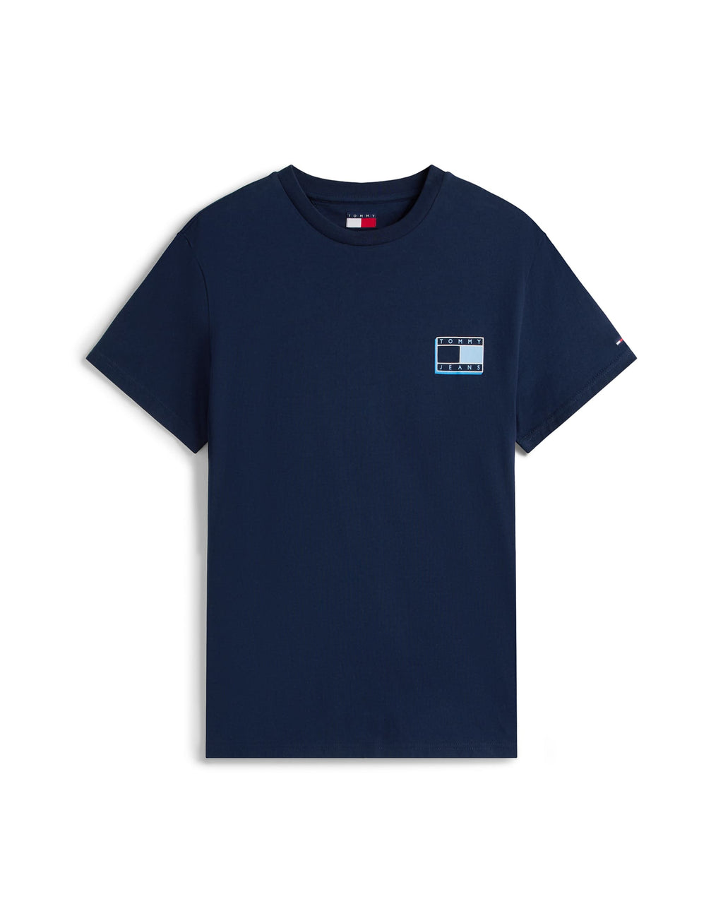 Tommy Jeans neon pop flag logo t-shirt in navy