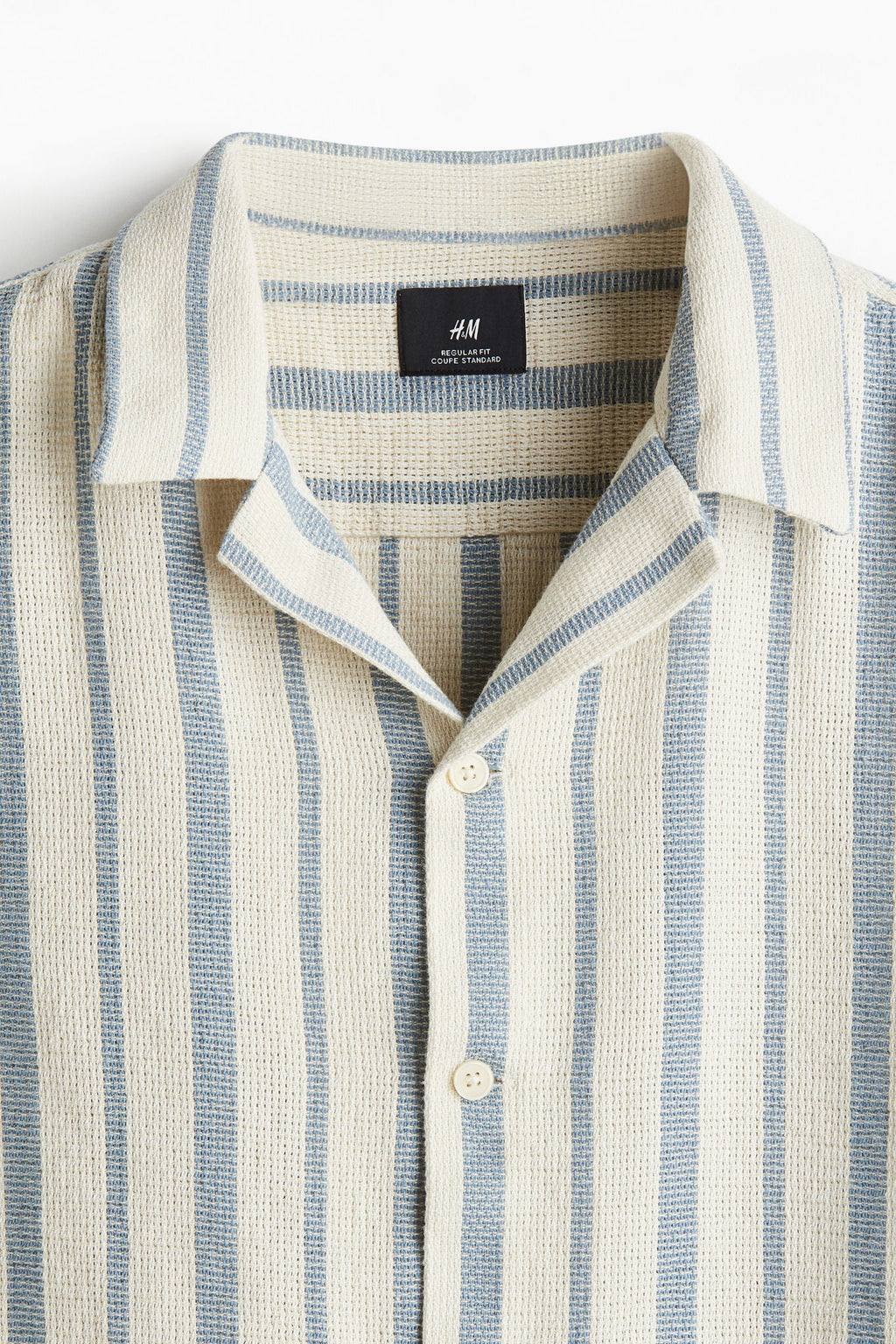 H&M REGULAR FIT TEXTURED RESORT SHIRT