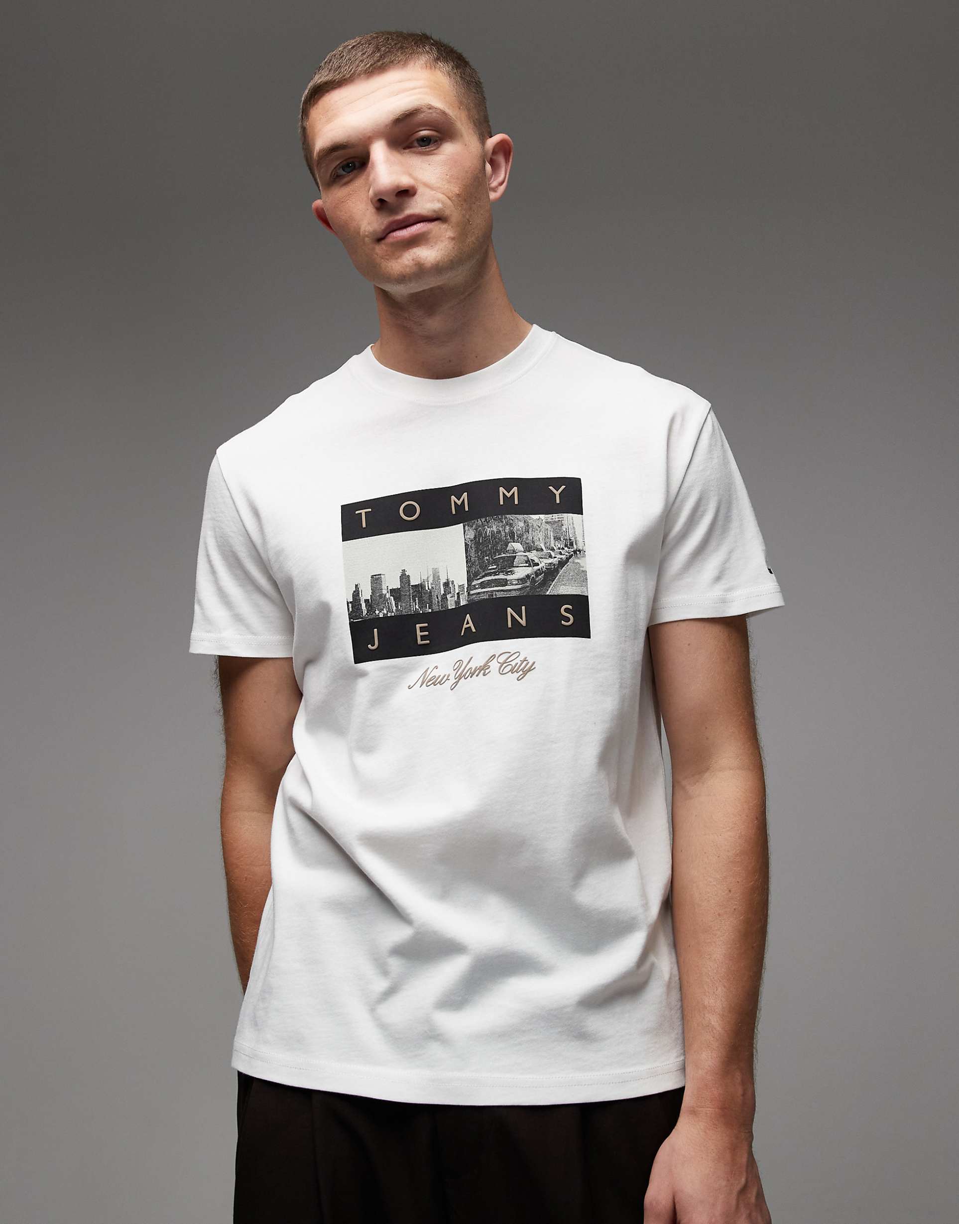 Tommy Jeans photo flag t-shirt in white