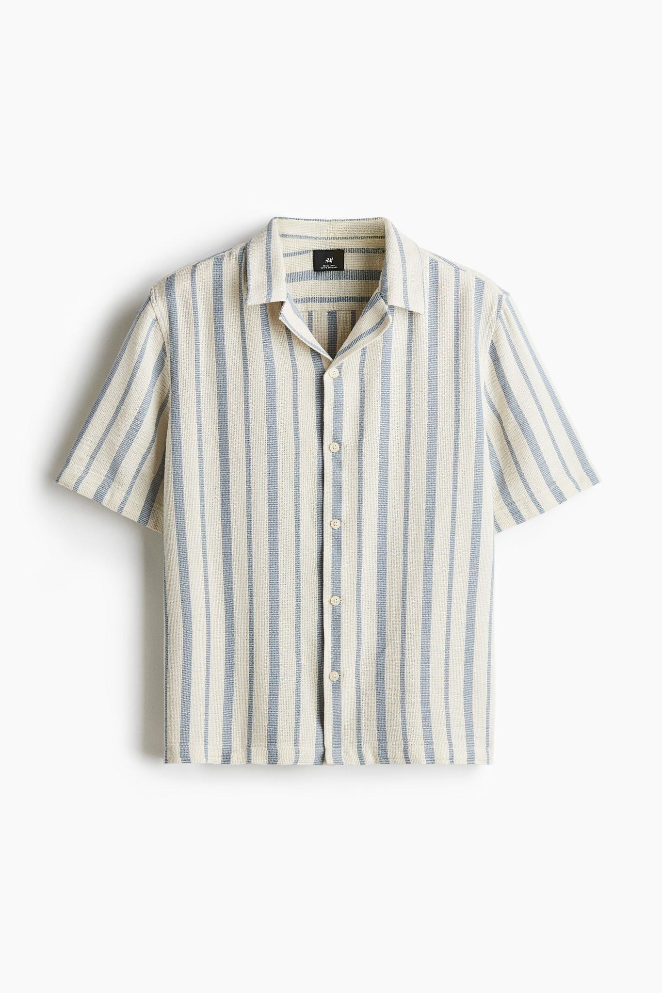 H&M REGULAR FIT TEXTURED RESORT SHIRT