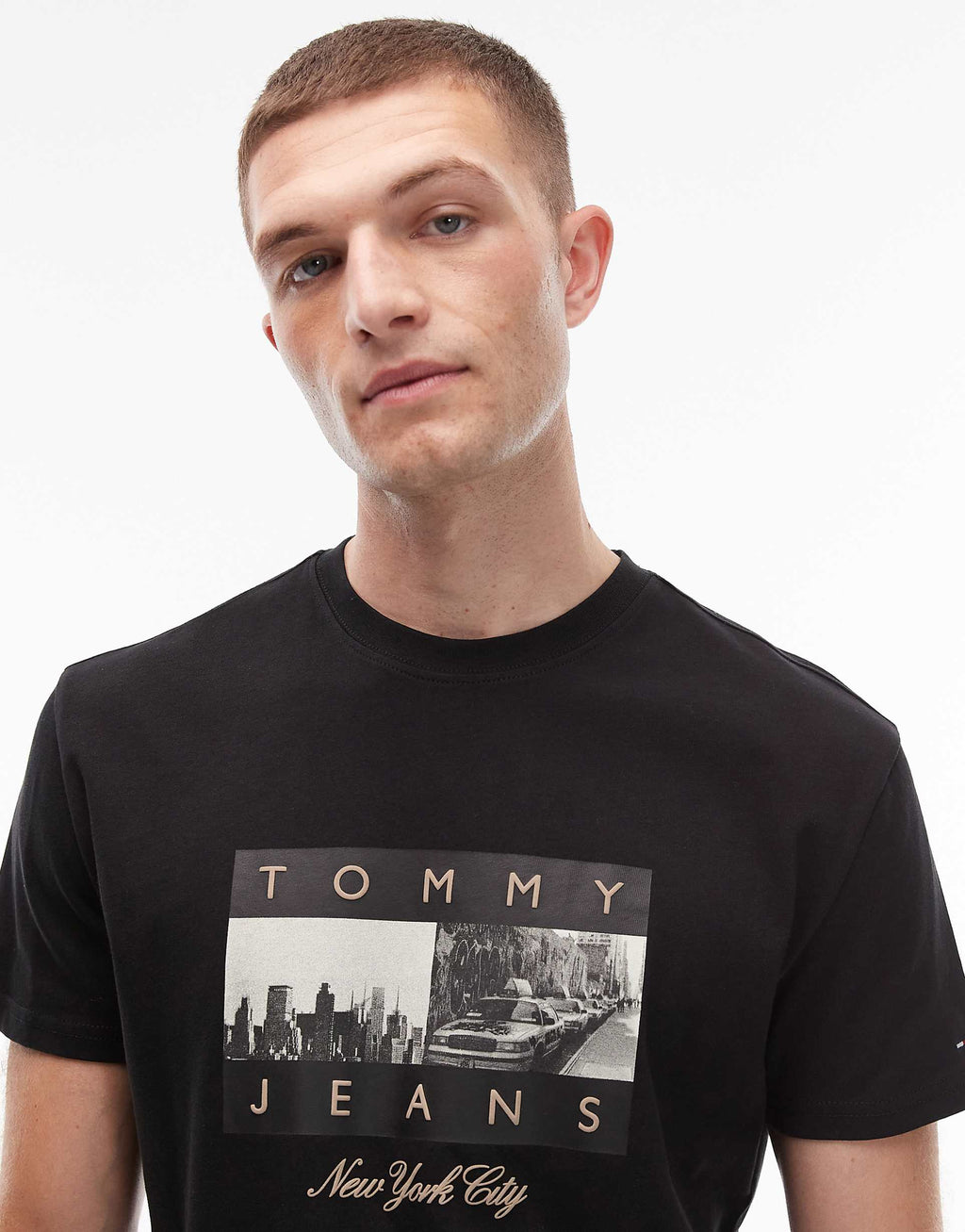 Tommy Jeans photo flag t-shirt in black