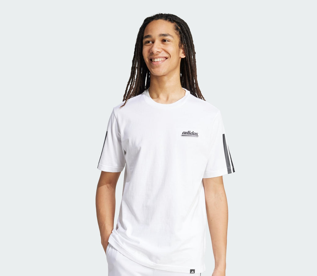 White Adidas T shirt with shoulder straps