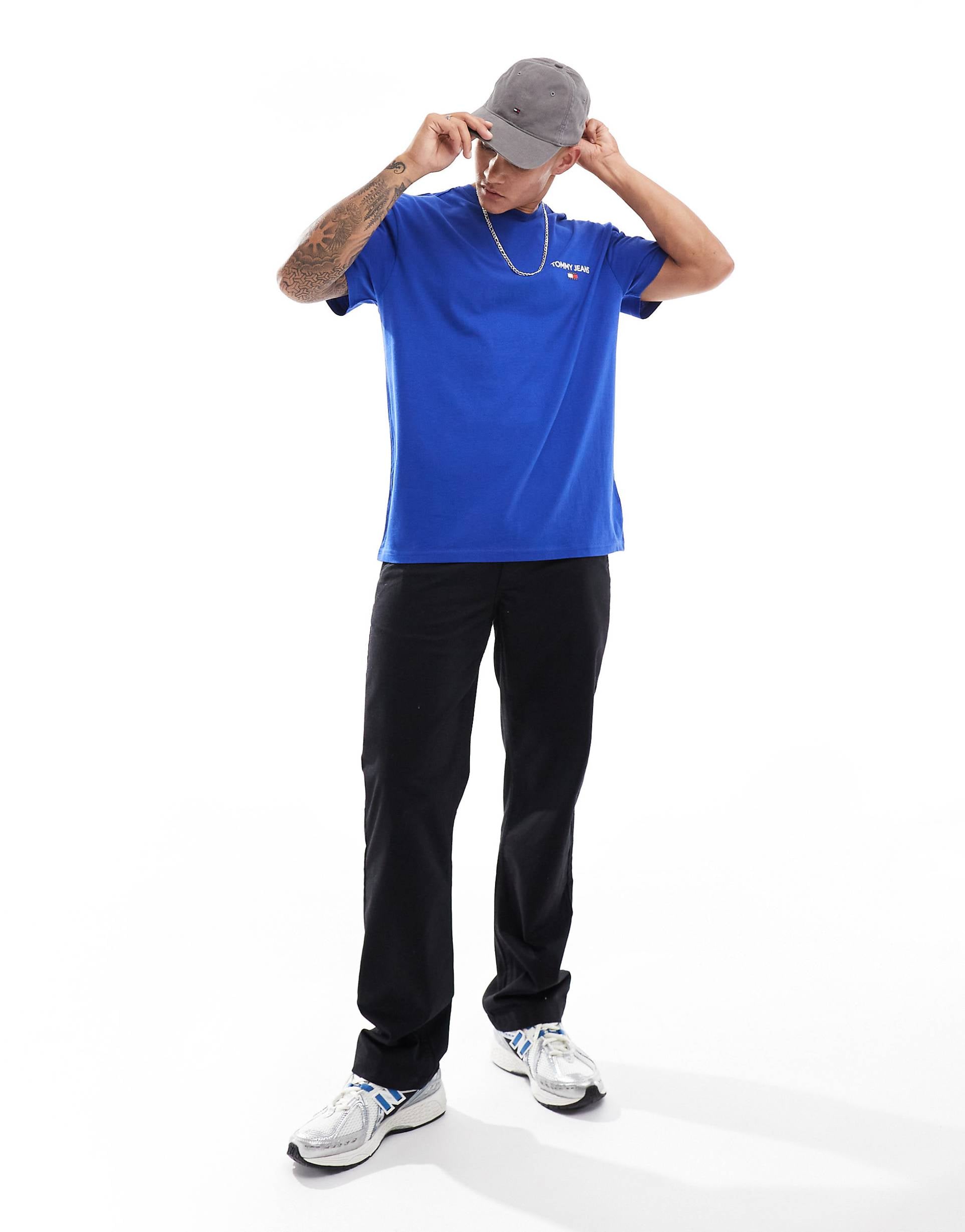 Tommy Jeans classic linear back print t-shirt in blue